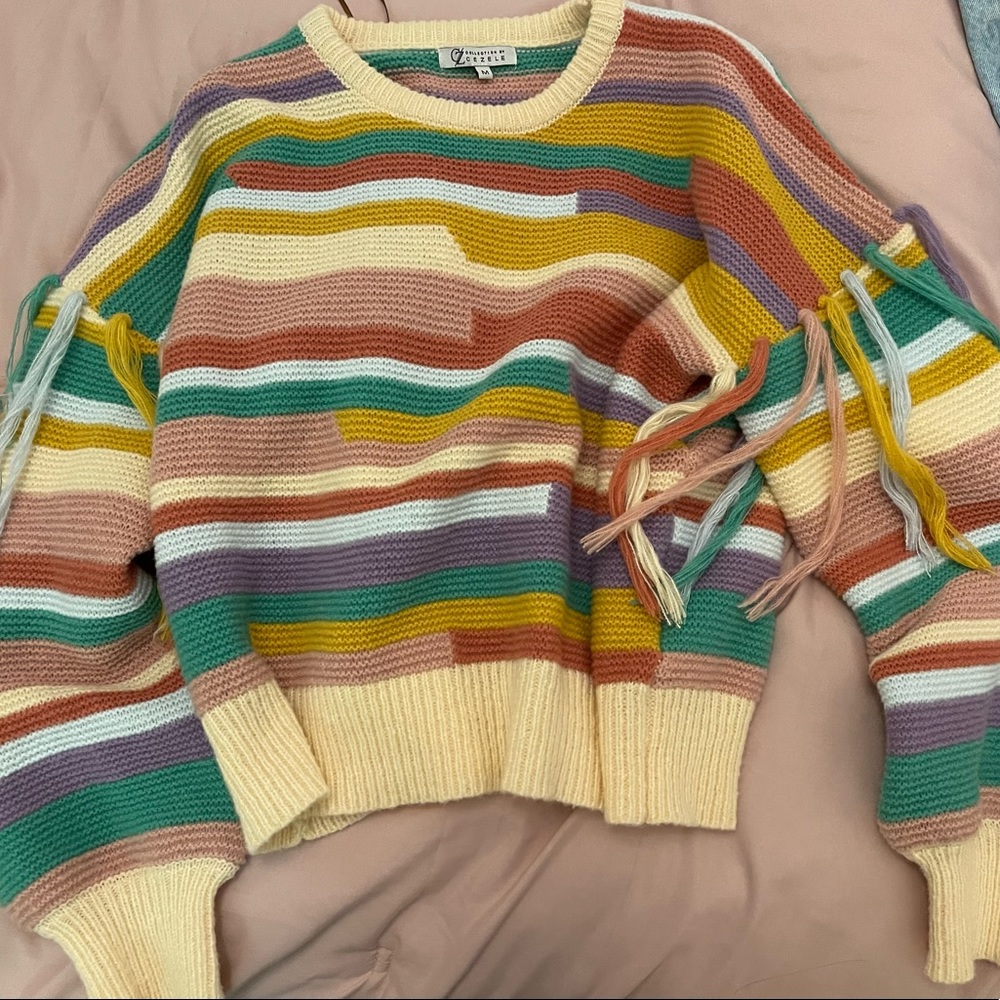 Colorful Fringe Sweater